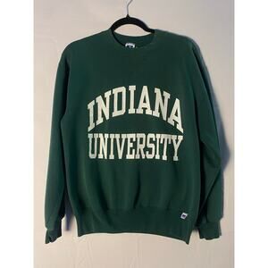 Russell Athletic IU Indiana University Green Crewneck Pullover Sweater Medium